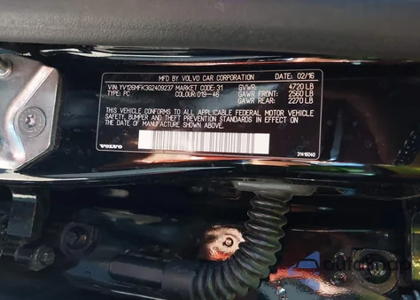 2016 Volvo S60 T5 Drive-E Premier z USA, uszkodzony, nr VIN YV126MFK3G2409237